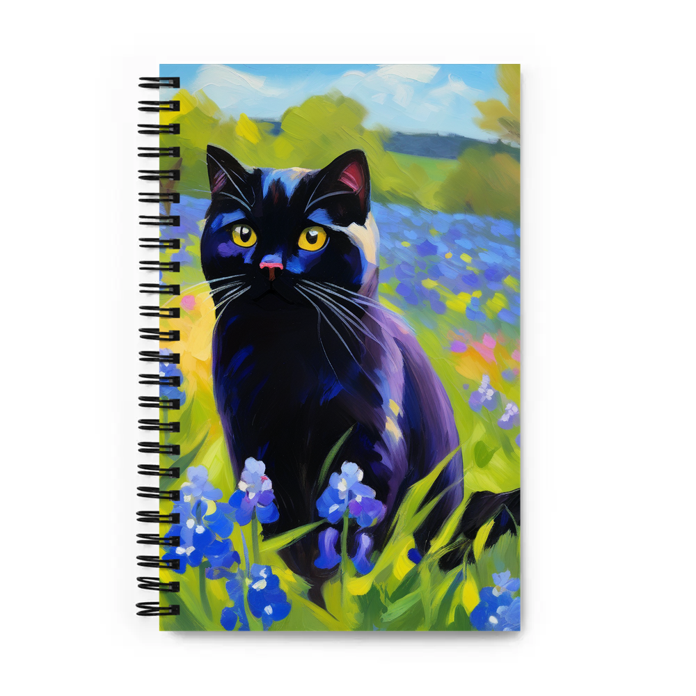 PugMug Custom Black Scottish Fold Cat Spiral Notebook