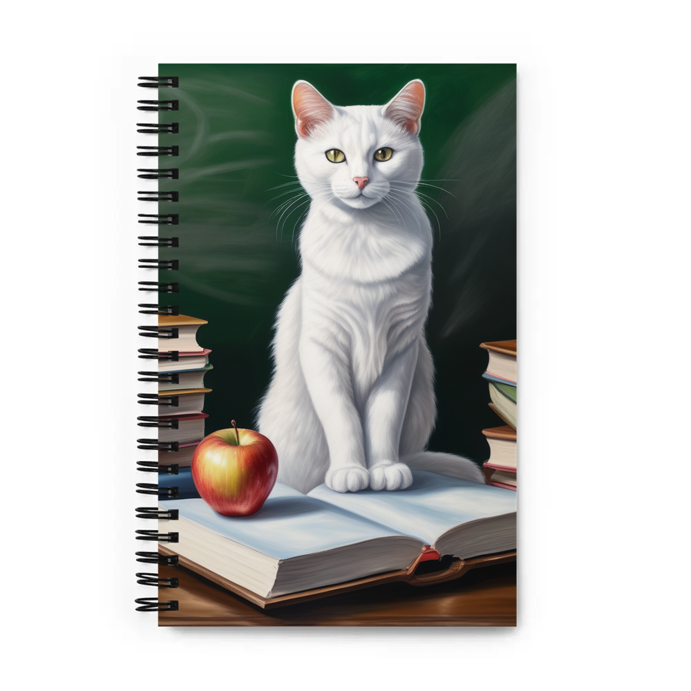 PugMug Custom White Companion Cat Spiral Notebook