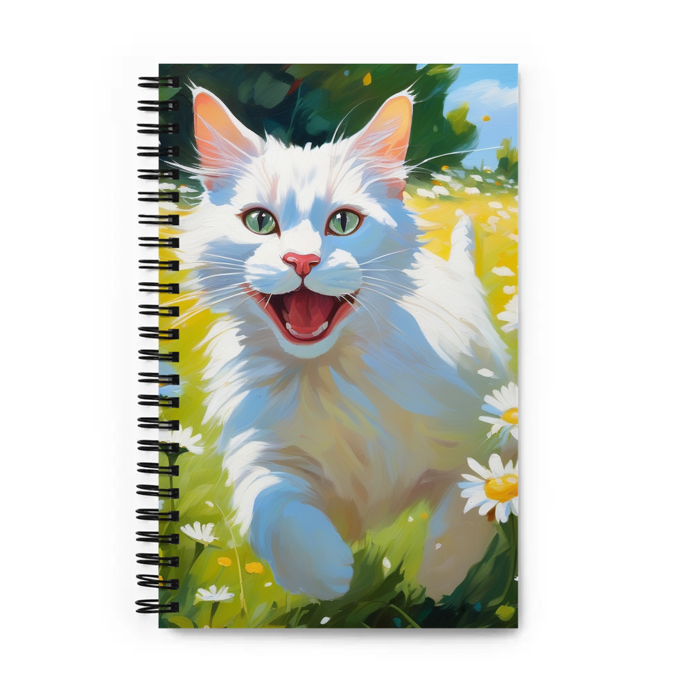 PugMug Custom White Companion Cat Spiral Notebook
