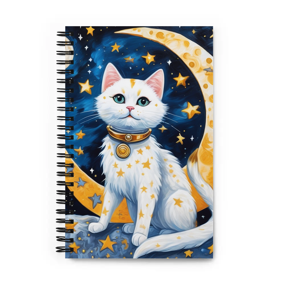 PugMug Custom White Companion Cat Spiral Notebook