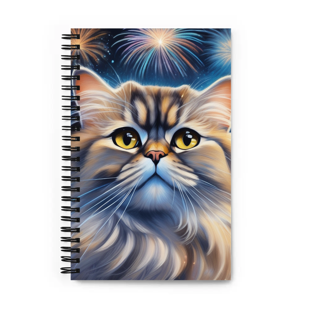 PugMug Custom Tabby Persian Cat Spiral Notebook