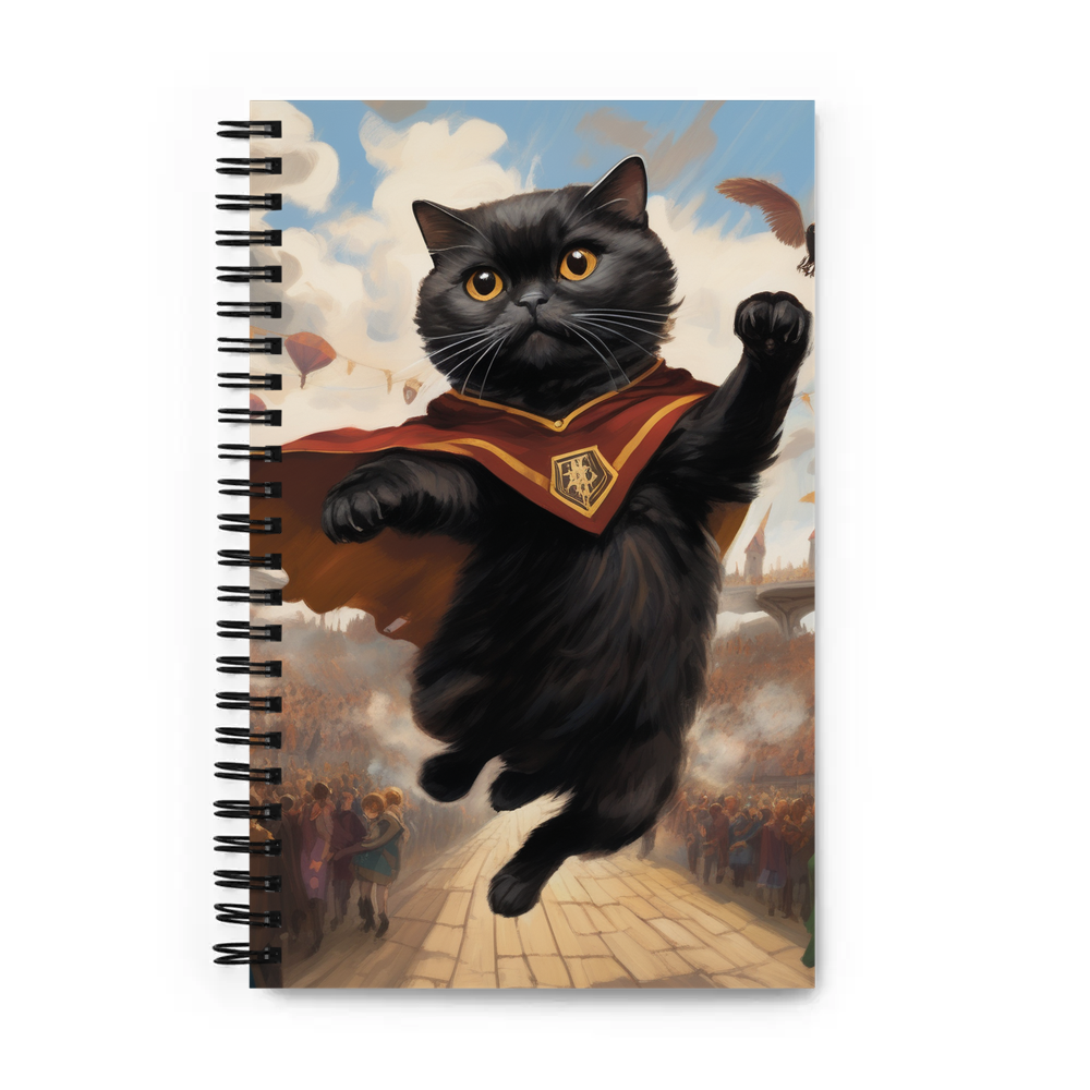 PugMug Custom Black Scottish Fold Cat Spiral Notebook