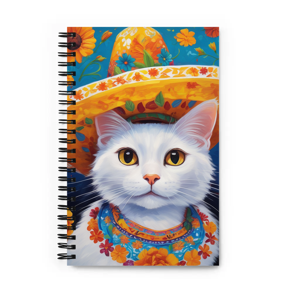 PugMug Custom White Companion Cat Spiral Notebook