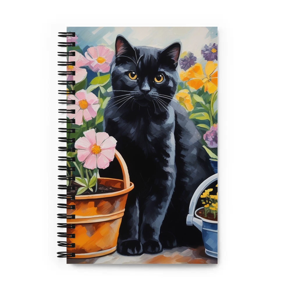 PugMug Custom Black Scottish Fold Cat Spiral Notebook