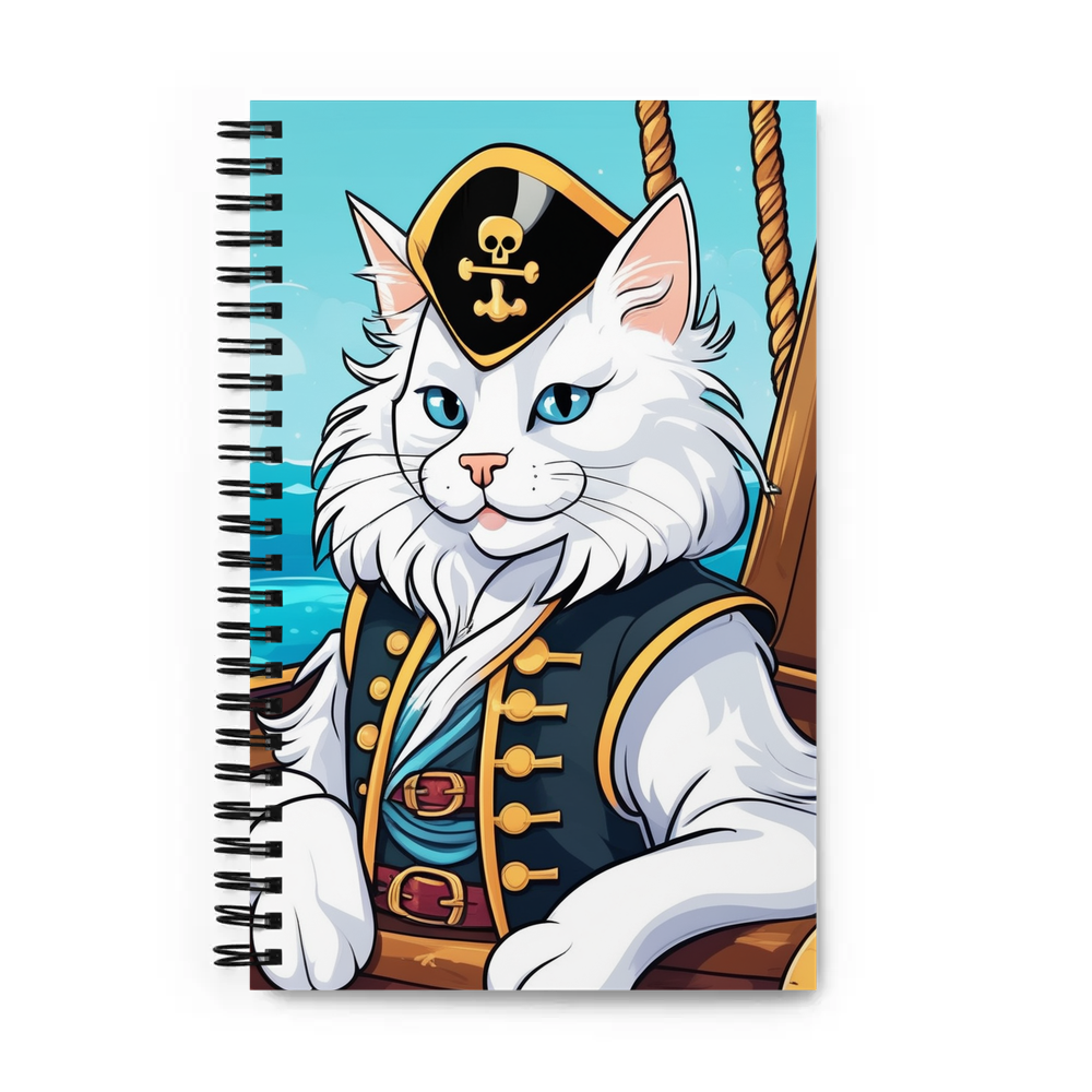PugMug Custom White Maine Coon Cat Spiral Notebook