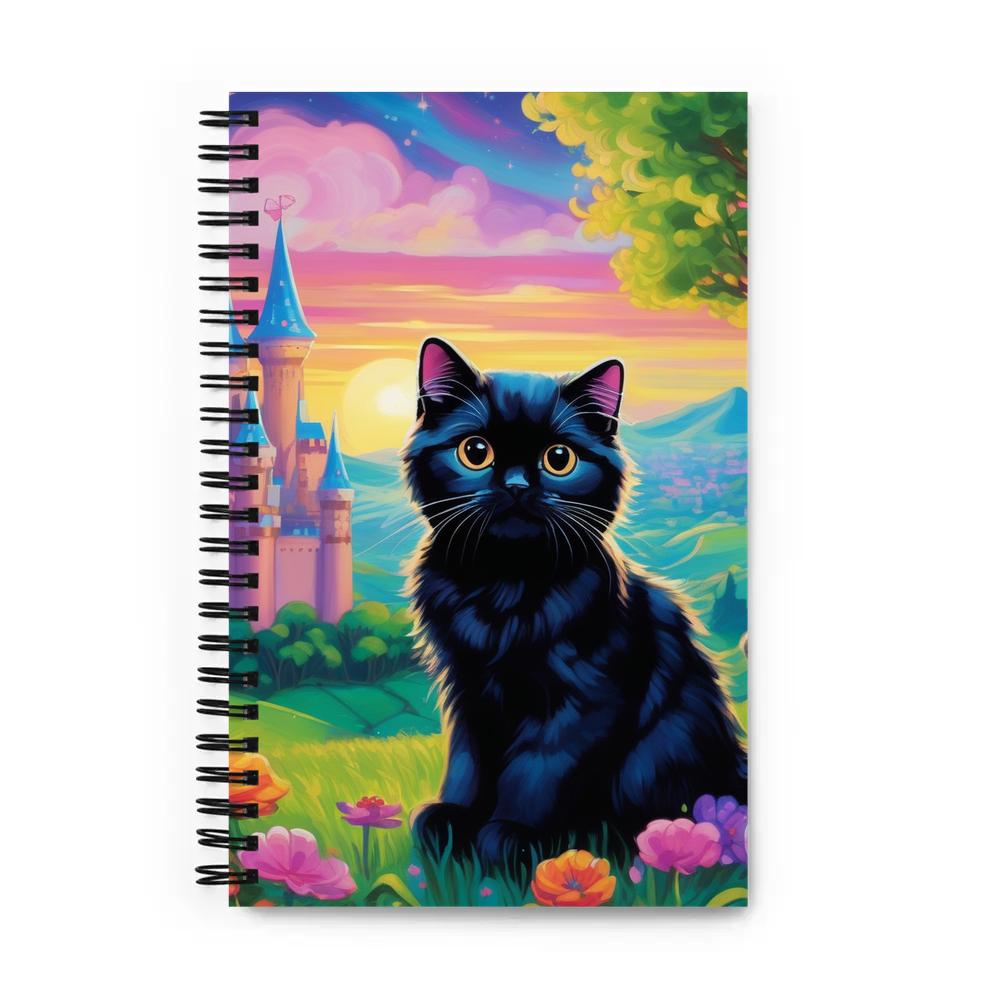 PugMug Custom Black Scottish Fold Cat Spiral Notebook
