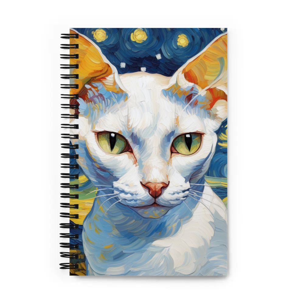PugMug Custom White Devon Rex Cat Spiral Notebook