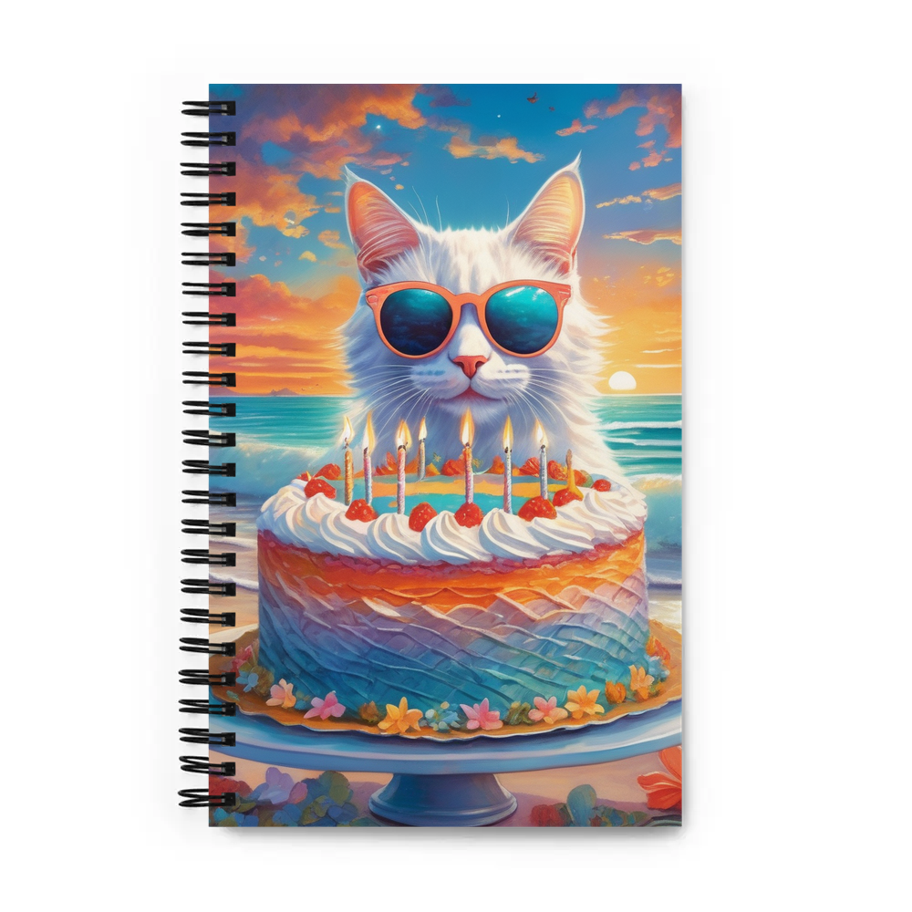 PugMug Custom White Companion Cat Spiral Notebook
