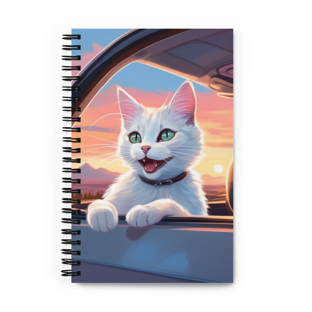 PugMug Custom White Companion Cat Spiral Notebook