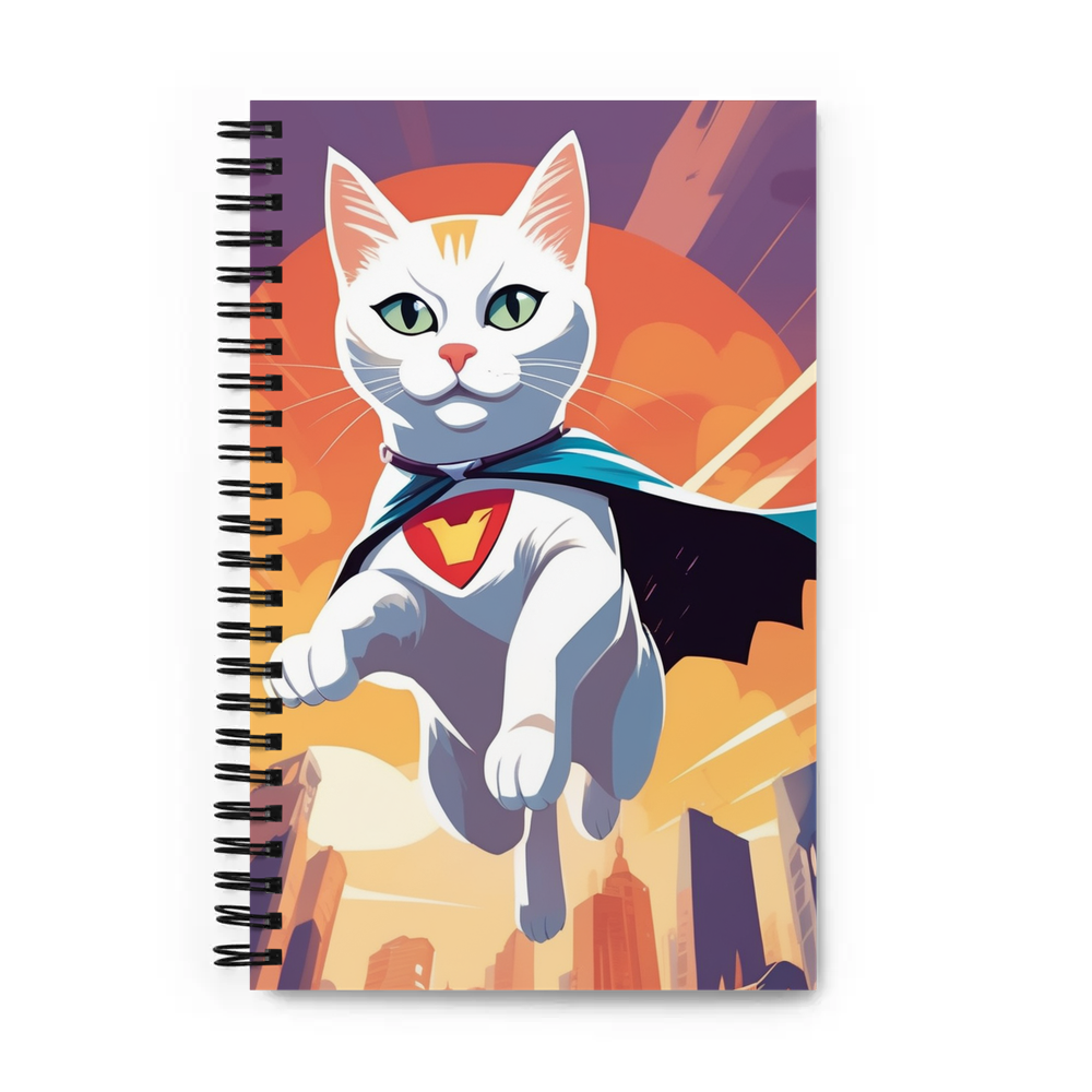PugMug Custom White Companion Cat Spiral Notebook