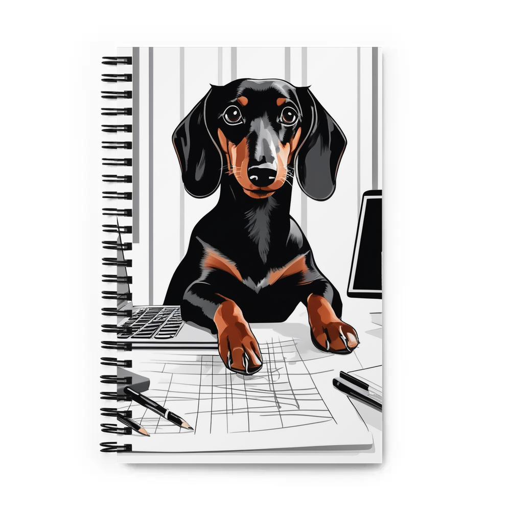 PugMug Custom Black Dachshund Spiral Notebook