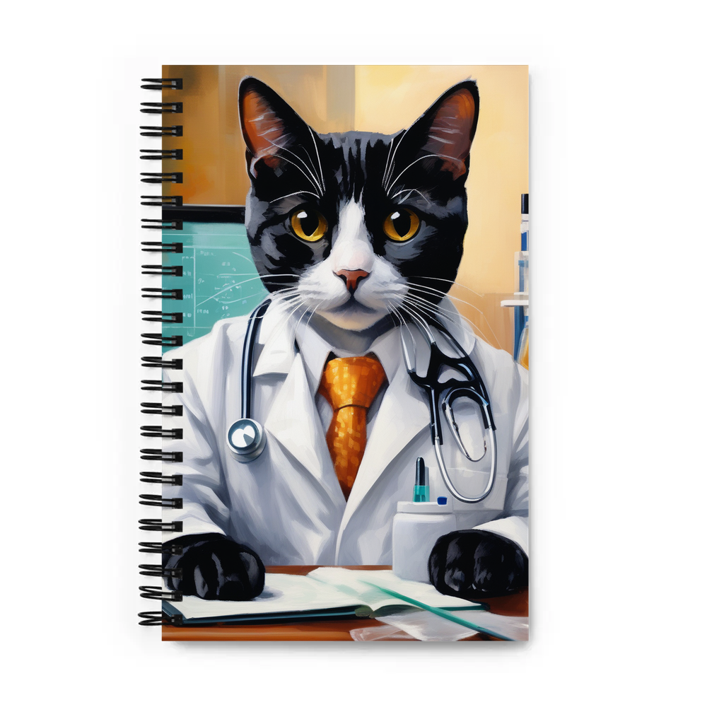 PugMug Custom Black American Shorthair Cat Spiral Notebook