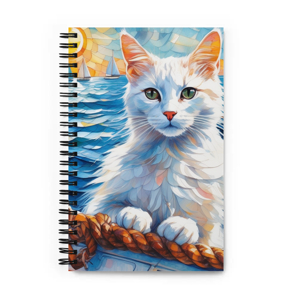 PugMug Custom White Companion Cat Spiral Notebook