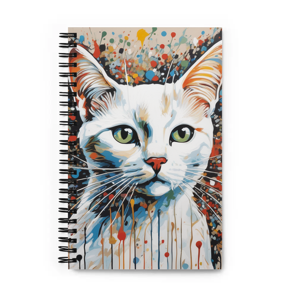 PugMug Custom White Companion Cat Spiral Notebook