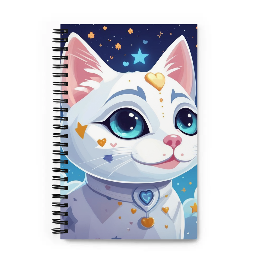 PugMug Custom White Companion Cat Spiral Notebook