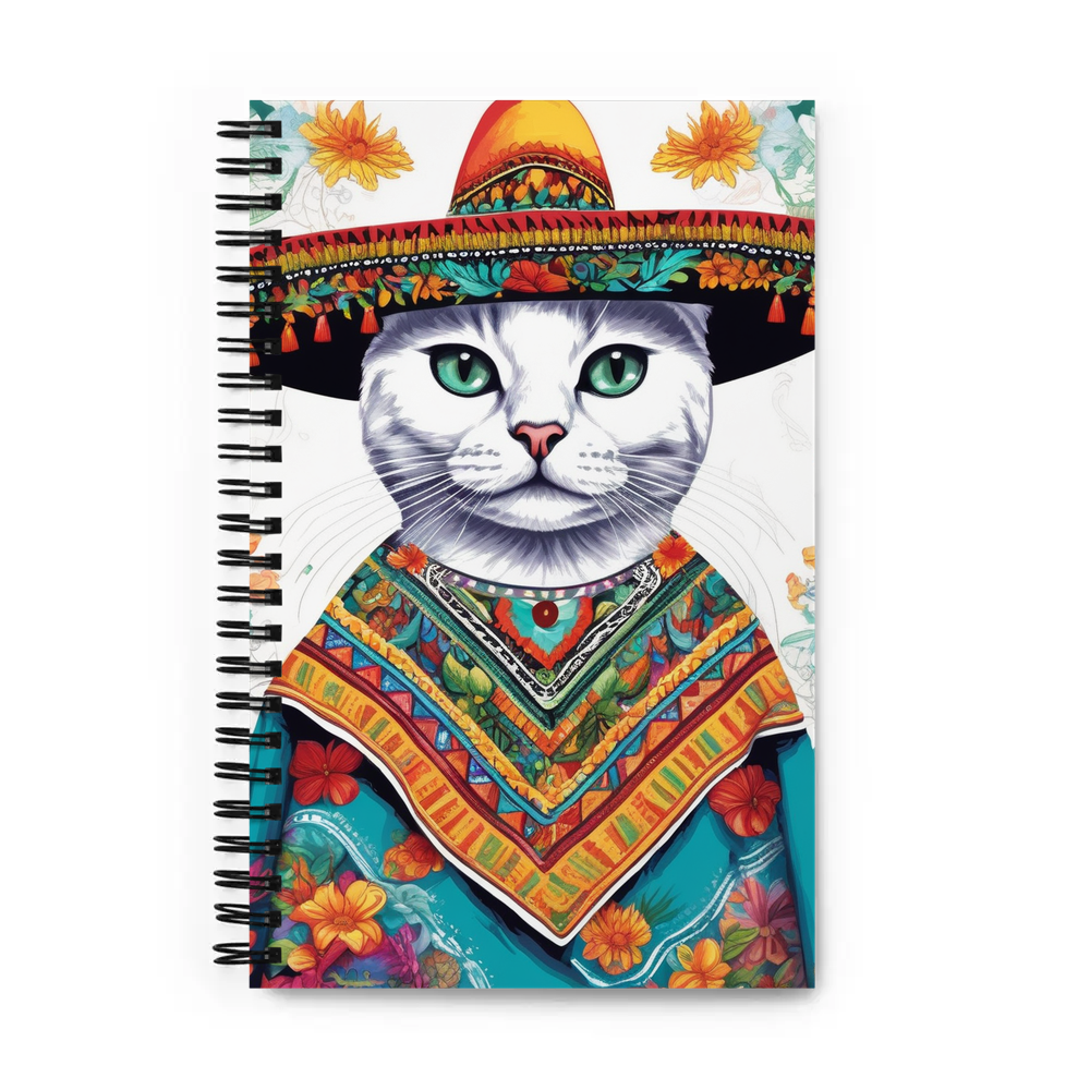 PugMug Custom White Companion Cat Spiral Notebook