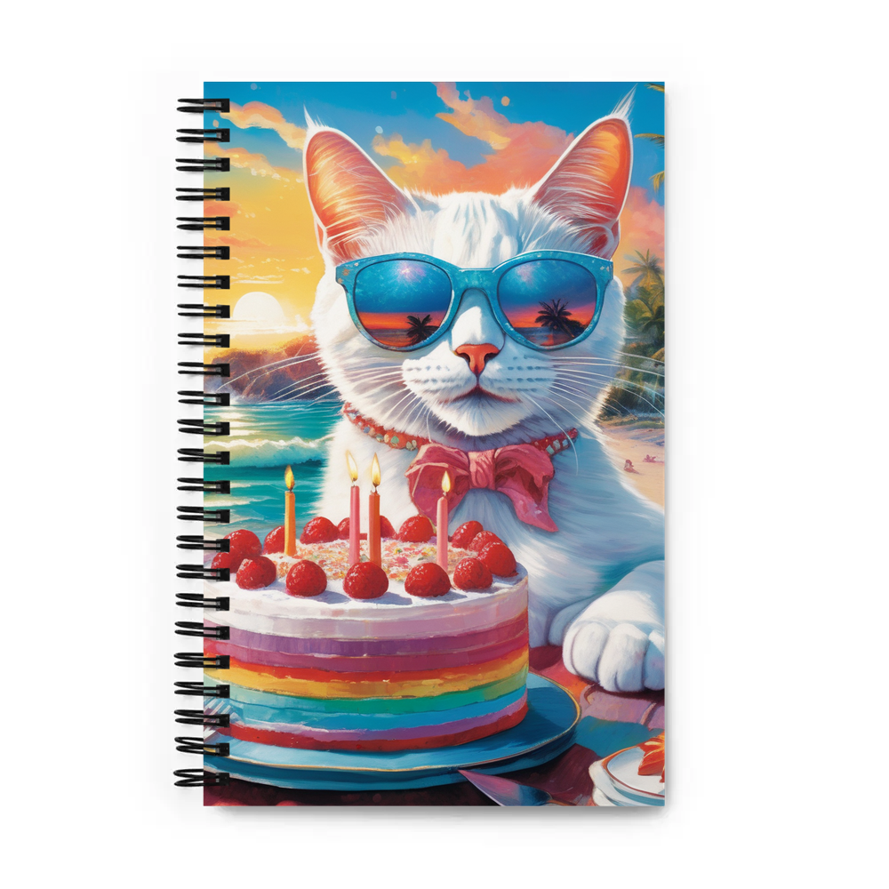 PugMug Custom White Companion Cat Spiral Notebook