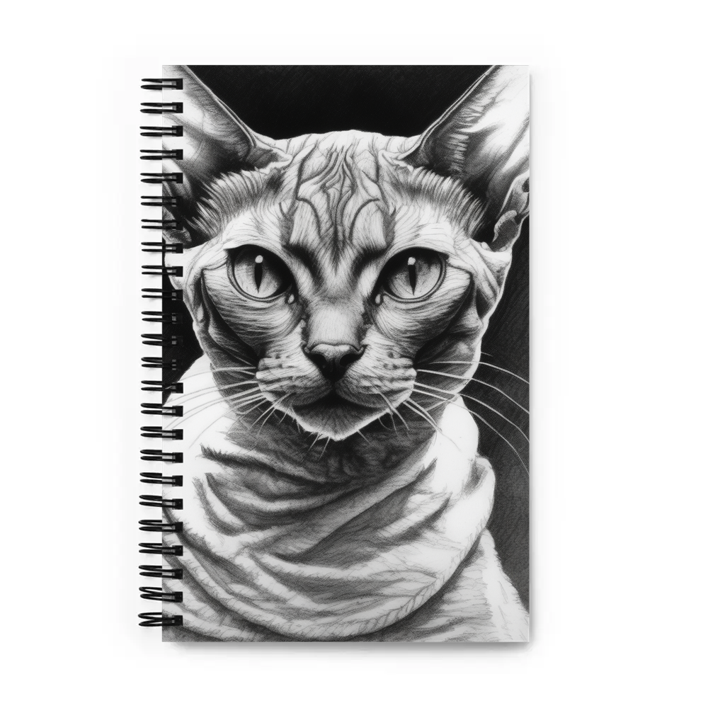 PugMug Custom Tabby Devon Rex Cat Spiral Notebook