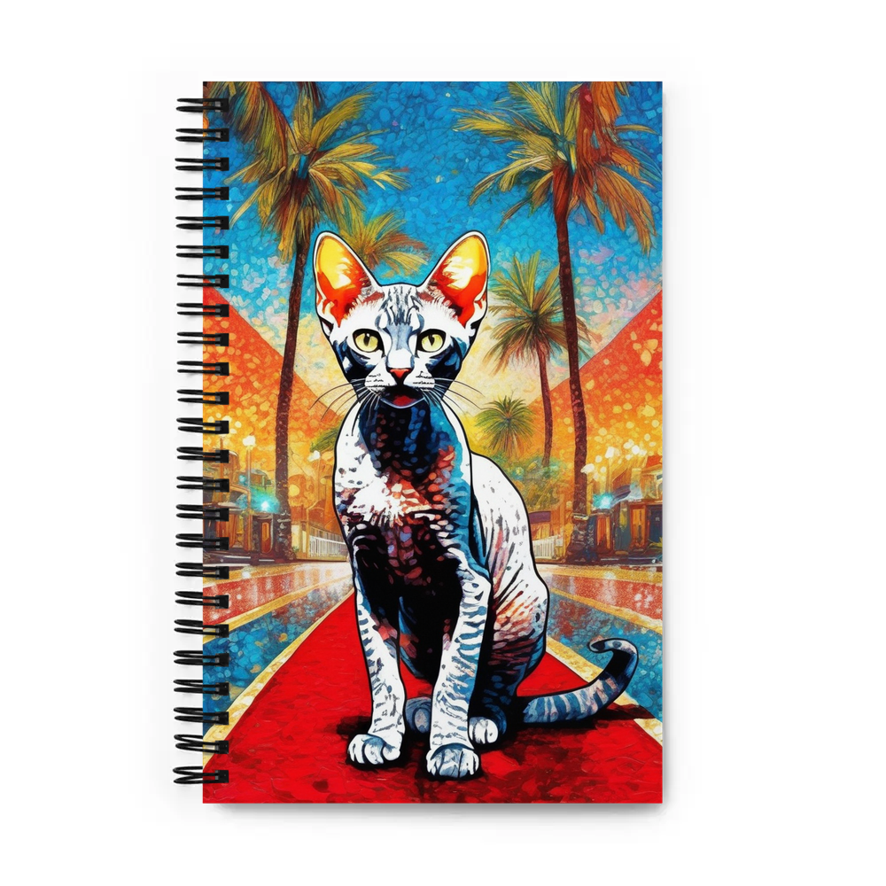 PugMug Custom Tabby Devon Rex Cat Spiral Notebook