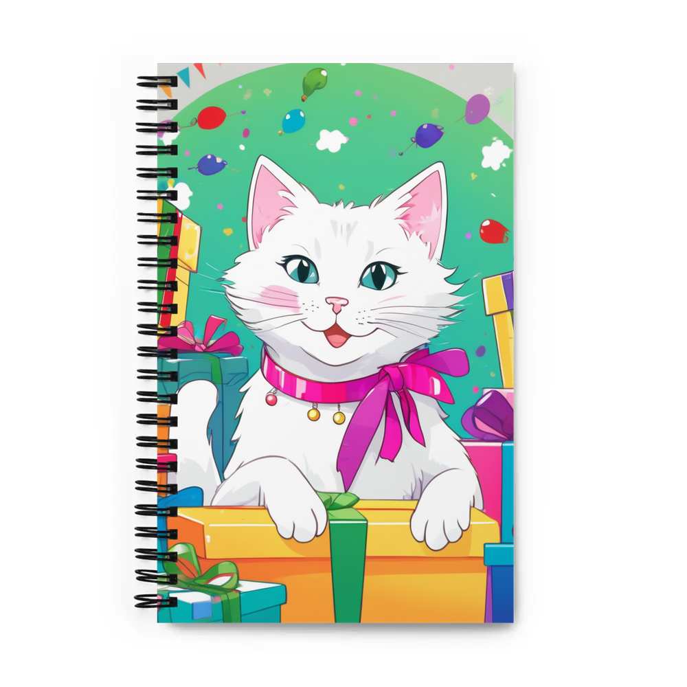 PugMug Custom White Companion Cat Spiral Notebook