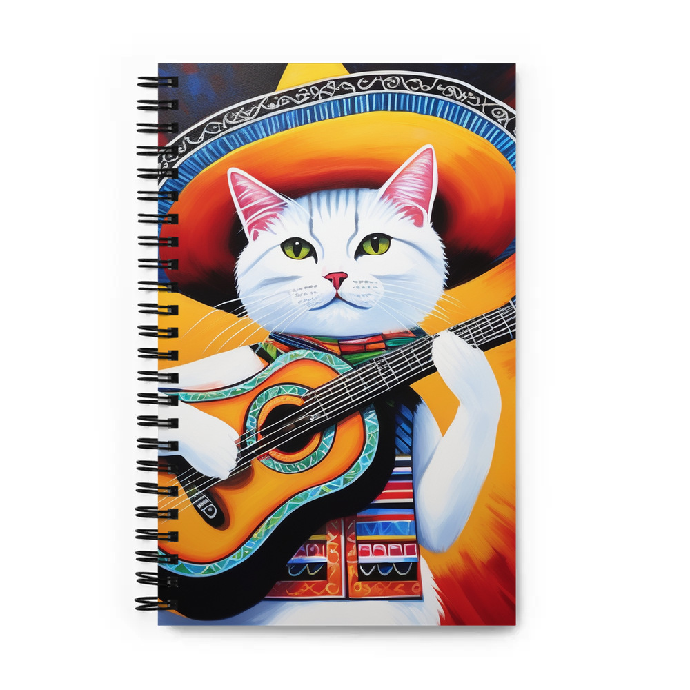 PugMug Custom White Companion Cat Spiral Notebook