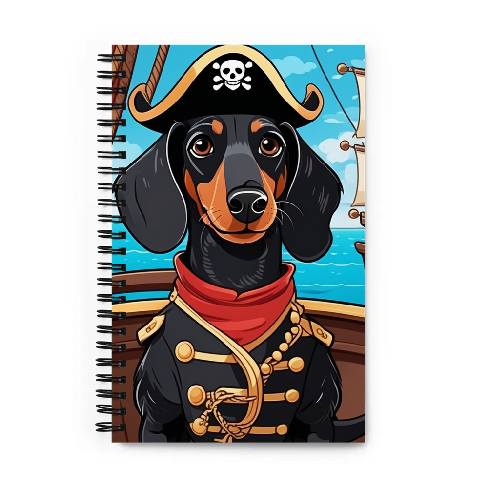 PugMug Custom Black Dachshund Spiral Notebook
