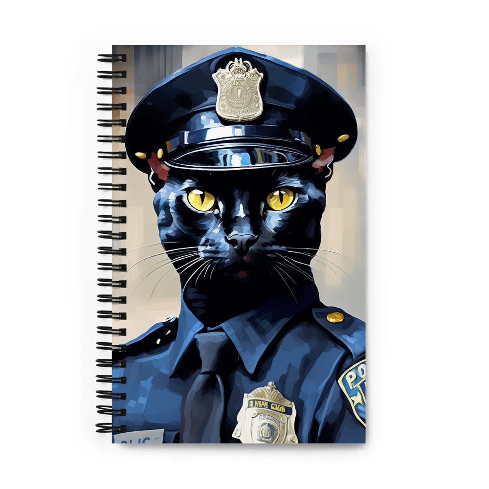 PugMug Custom Black Devon Rex Cat Spiral Notebook