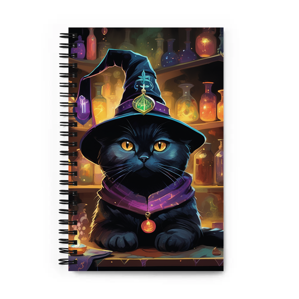 PugMug Custom Black Scottish Fold Cat Spiral Notebook