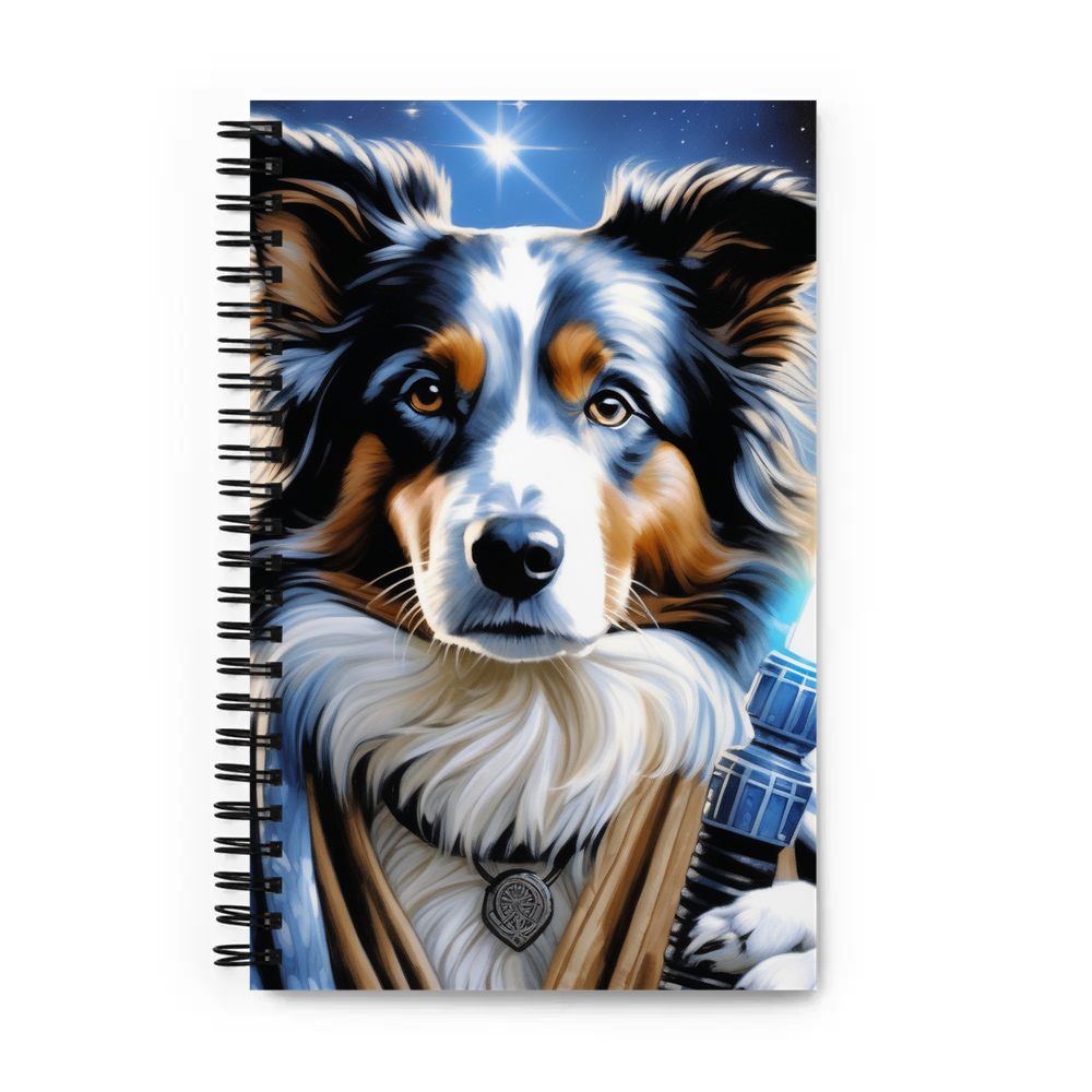 PugMug Custom Blue Merle Border Collie Spiral Notebook