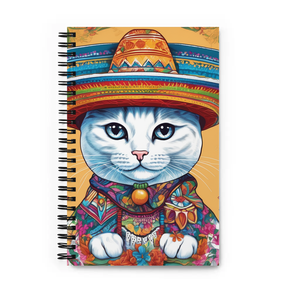 PugMug Custom White Companion Cat Spiral Notebook