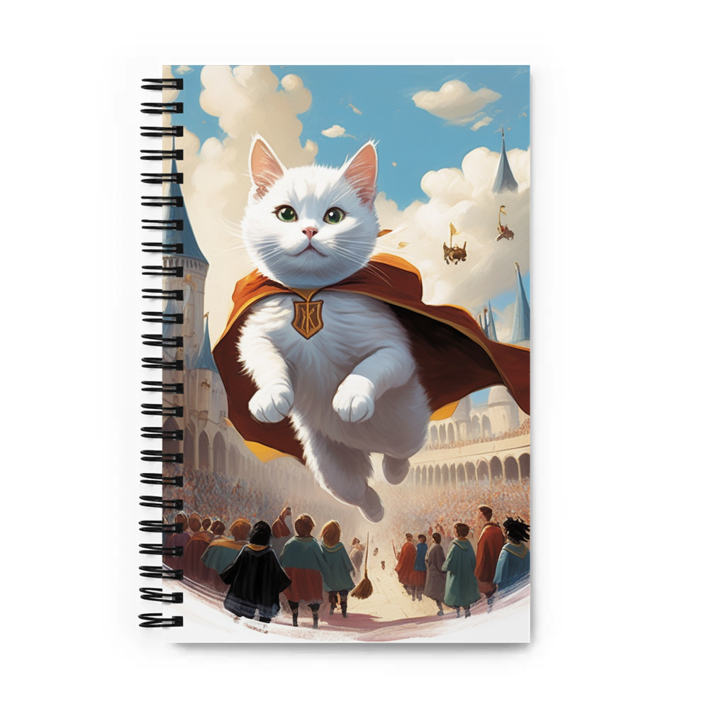 PugMug Custom White Companion Cat Spiral Notebook