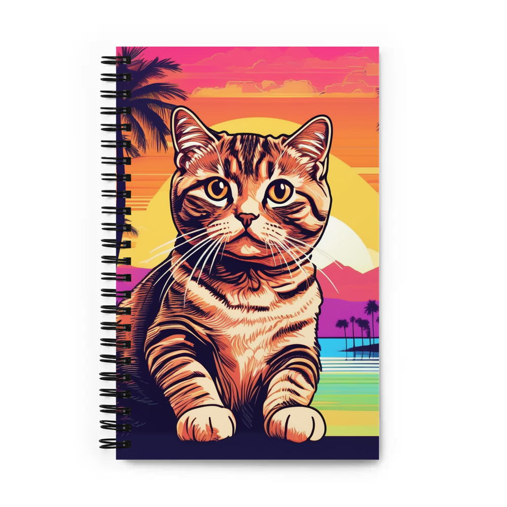 PugMug Custom Tabby Scottish Fold Cat Spiral Notebook
