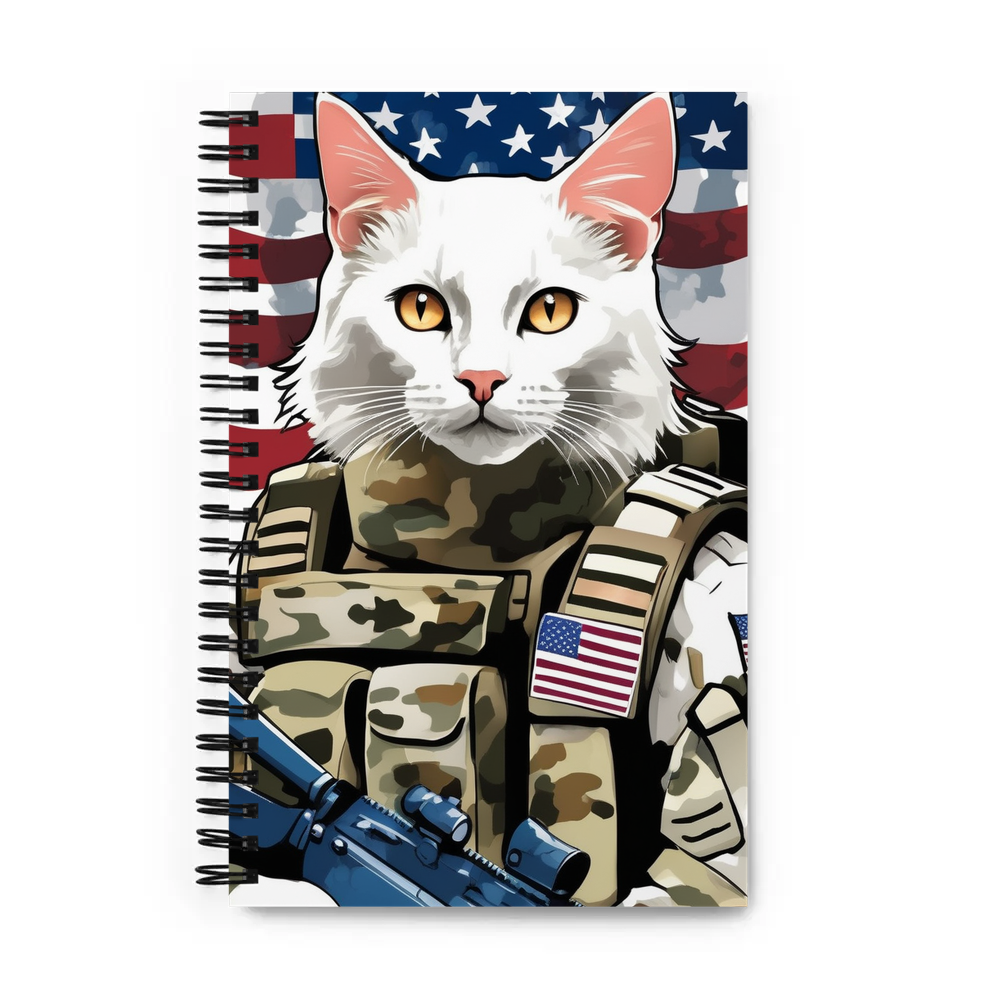 PugMug Custom White Companion Cat Spiral Notebook