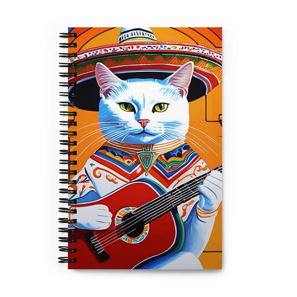 PugMug Custom White Companion Cat Spiral Notebook