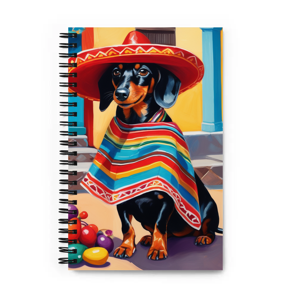 PugMug Custom Black Dachshund Spiral Notebook