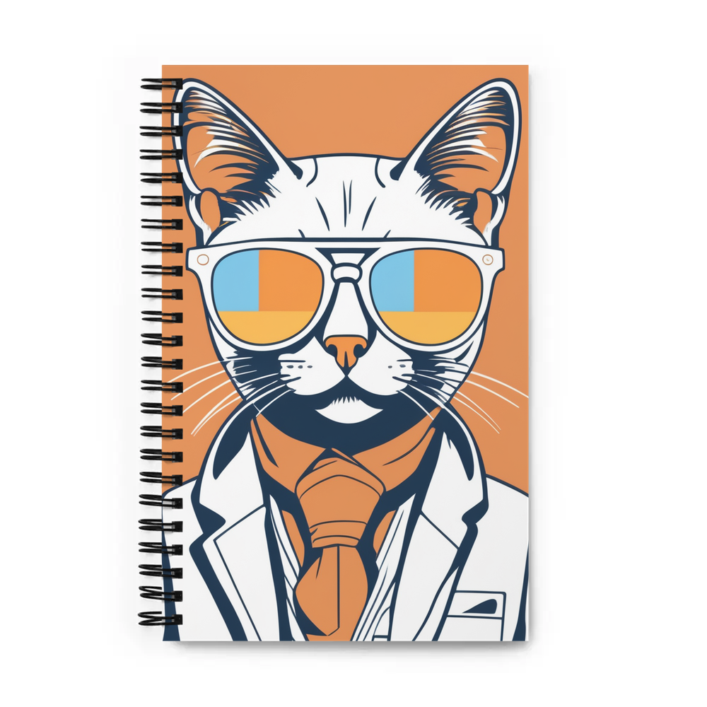PugMug Custom White Companion Cat Spiral Notebook