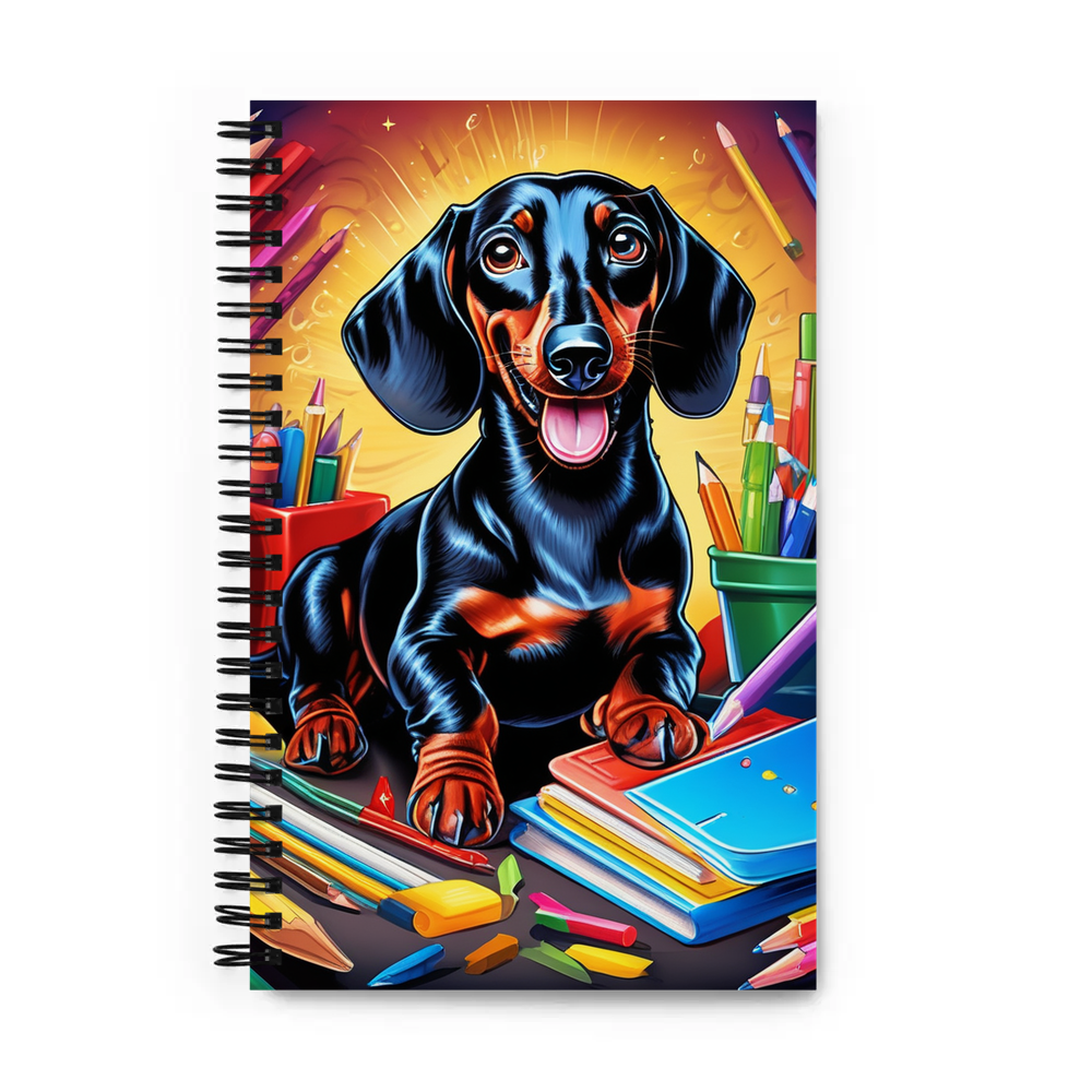 PugMug Custom Black Dachshund Spiral Notebook