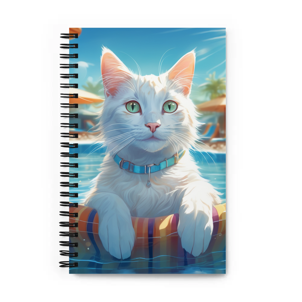 PugMug Custom White Companion Cat Spiral Notebook