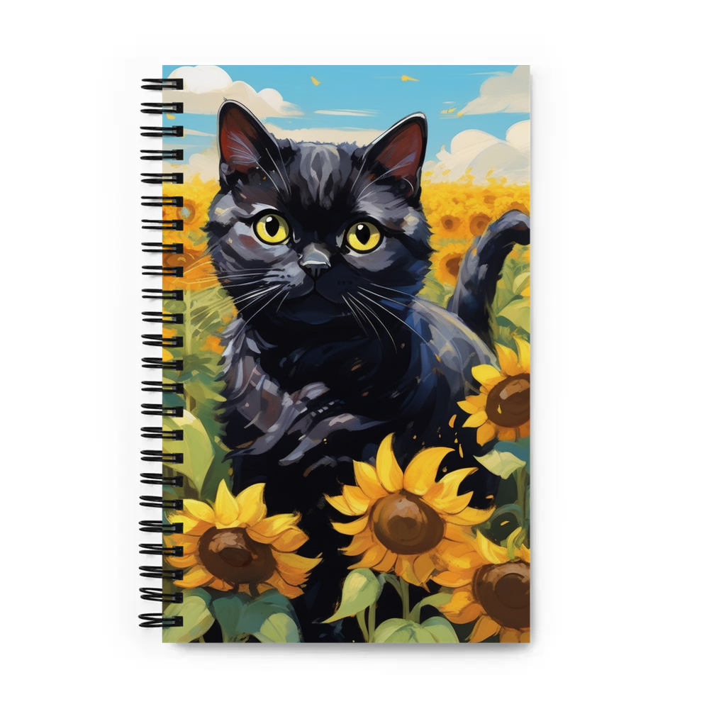 PugMug Custom Black Scottish Fold Cat Spiral Notebook