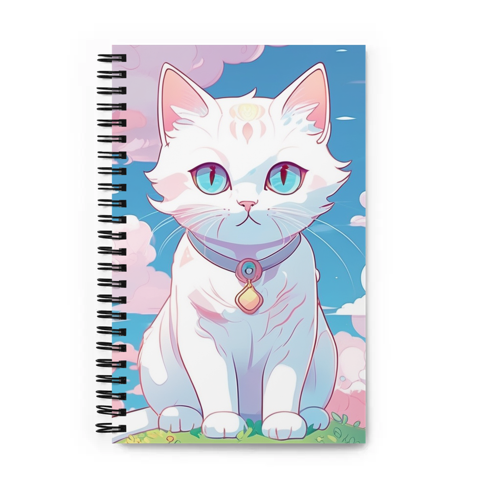 PugMug Custom White Companion Cat Spiral Notebook