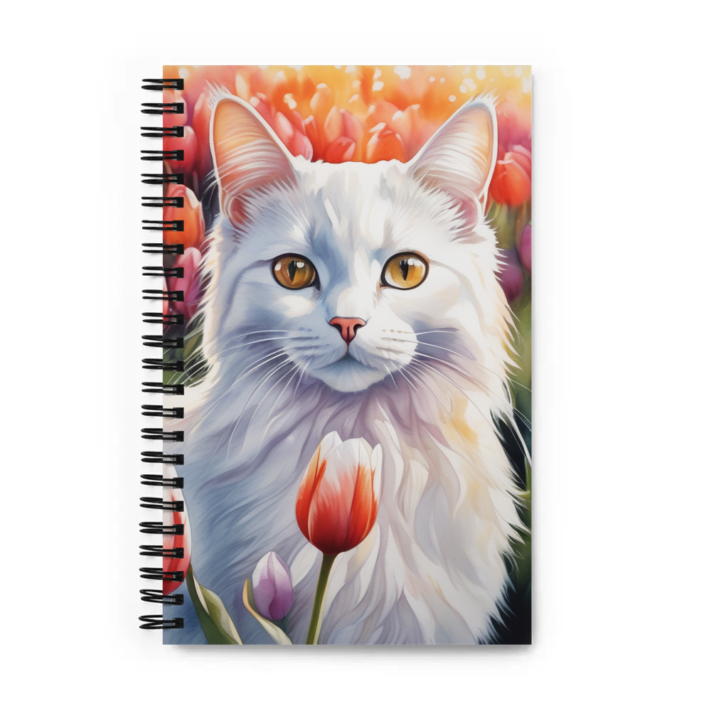 PugMug Custom White Companion Cat Spiral Notebook