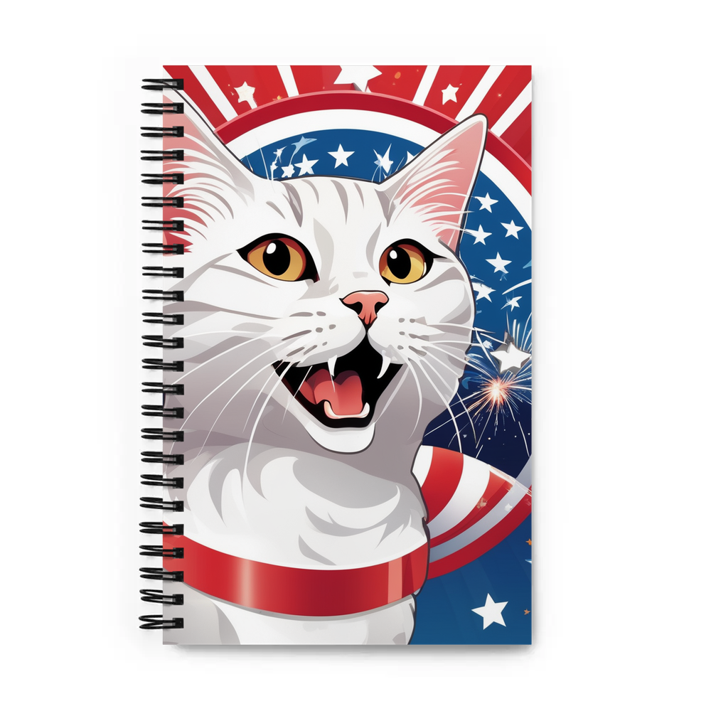 PugMug Custom White Companion Cat Spiral Notebook