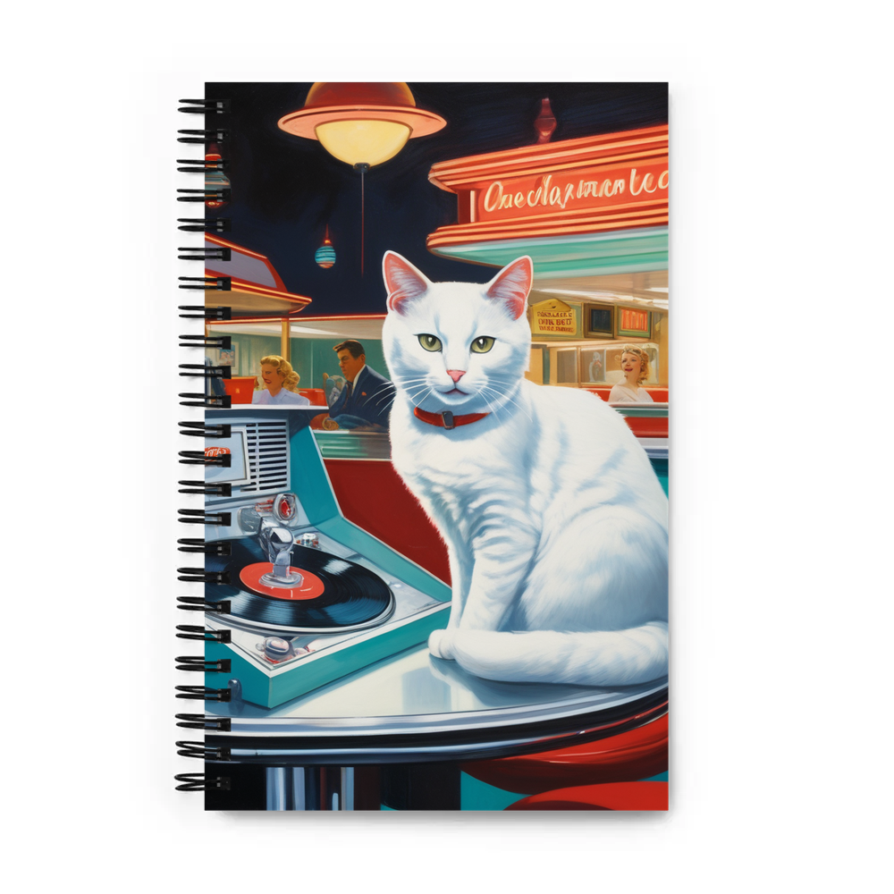 PugMug Custom White Companion Cat Spiral Notebook