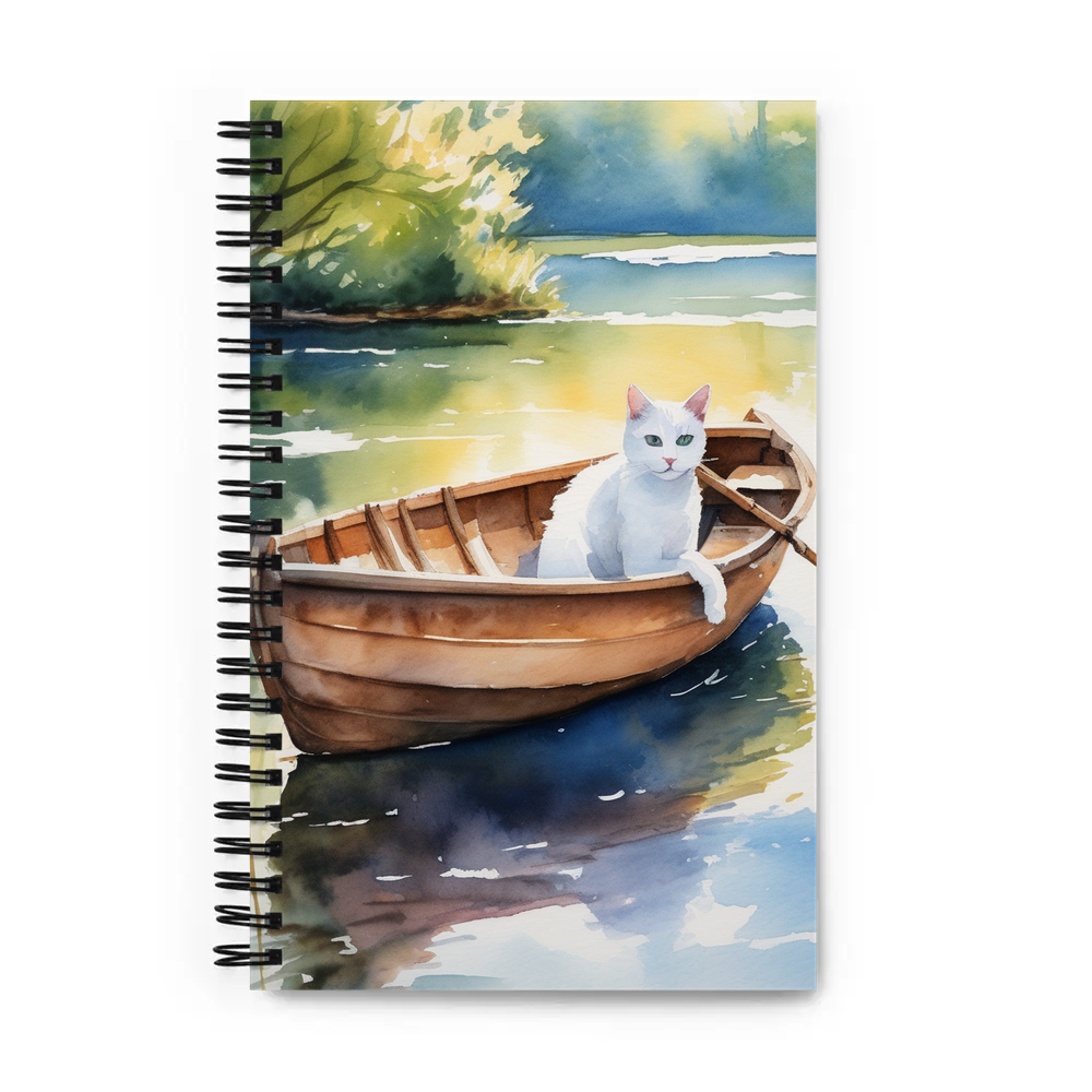 PugMug Custom White Companion Cat Spiral Notebook