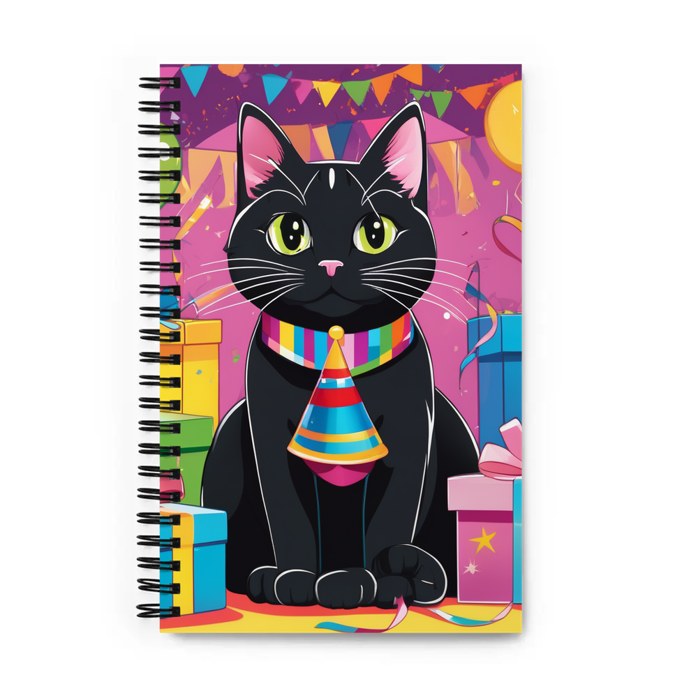 PugMug Custom Black American Shorthair Cat Spiral Notebook