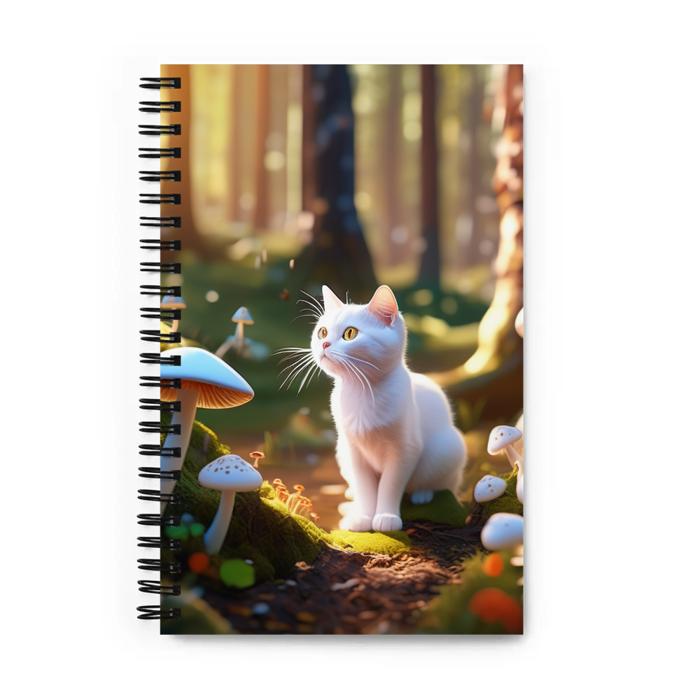 PugMug Custom White Companion Cat Spiral Notebook