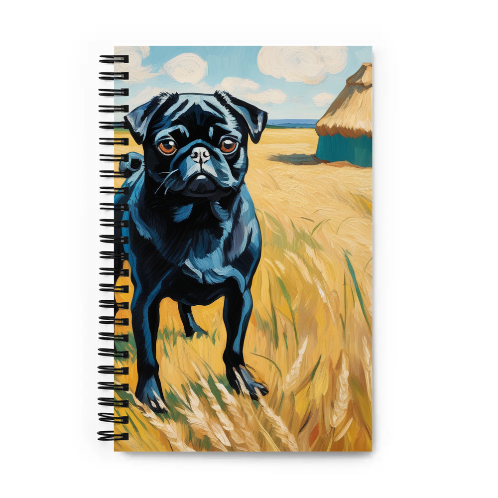 PugMug Custom Black Pug Spiral Notebook