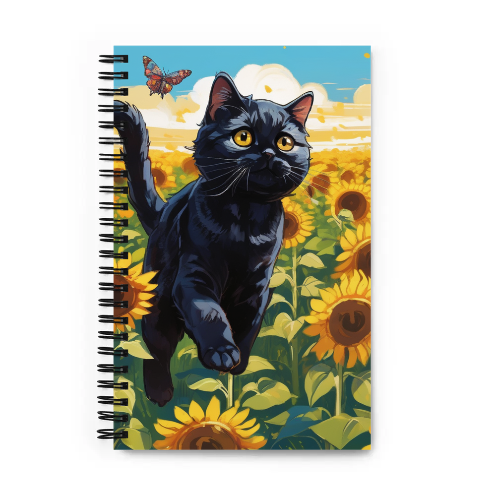 PugMug Custom Black Scottish Fold Cat Spiral Notebook