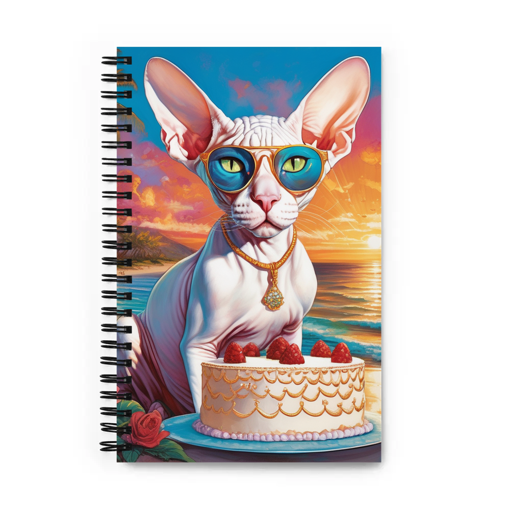 PugMug Custom White Sphynx Cat Spiral Notebook