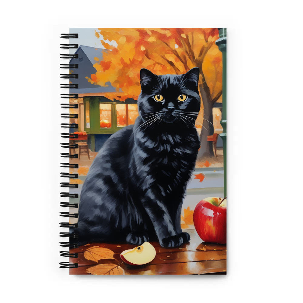 PugMug Custom Black Scottish Fold Cat Spiral Notebook